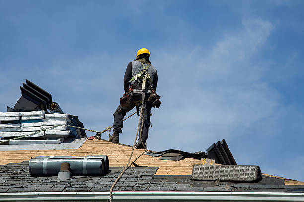 Professional Gutter Installation technician working in Hudson, NC
